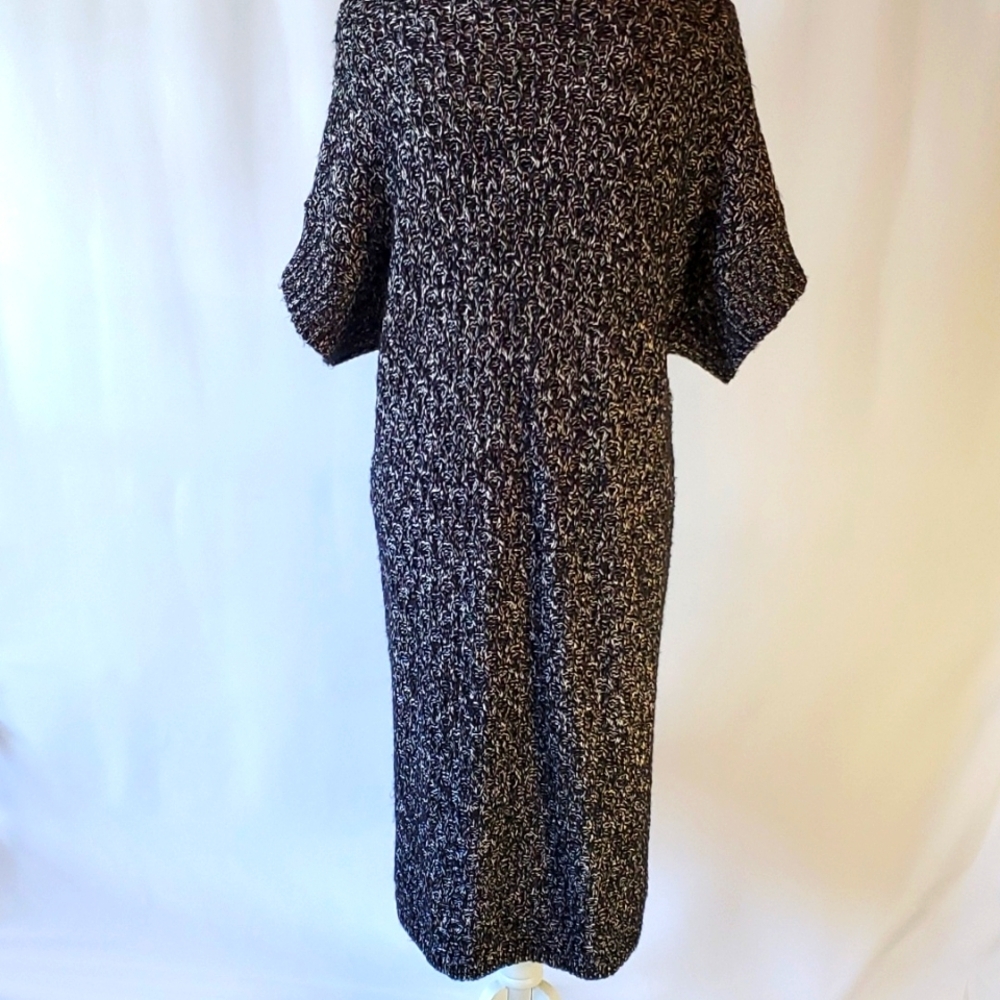 White House Black Market Marled Drop Sleeve Long Cardigan Black And White Size S - Picture 4 of 8